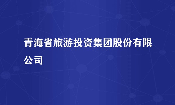 青海省旅游投资集团股份有限公司