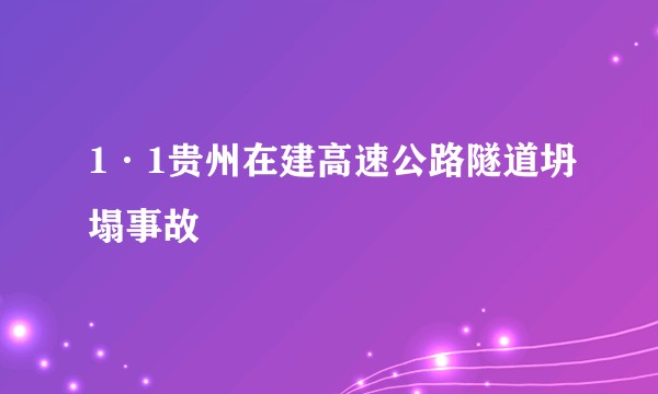 1·1贵州在建高速公路隧道坍塌事故