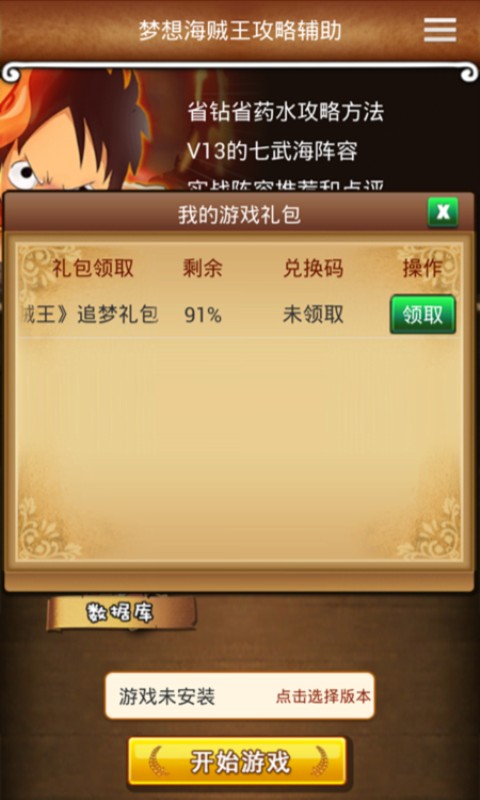 梦想海贼王攻略辅助