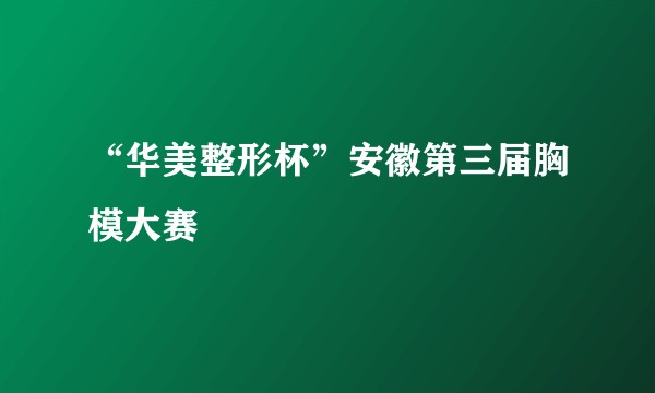 “华美整形杯”安徽第三届胸模大赛