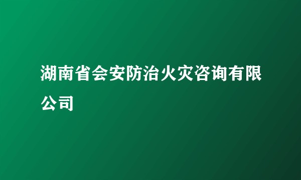 湖南省会安防治火灾咨询有限公司