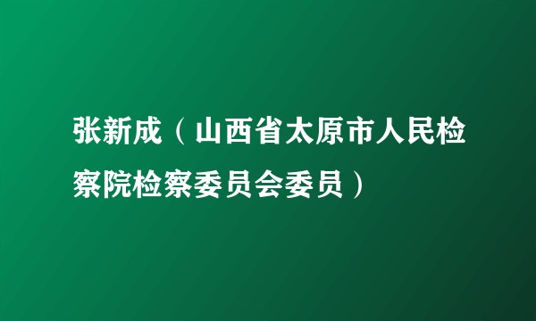 张新成（山西省太原市人民检察院检察委员会委员）