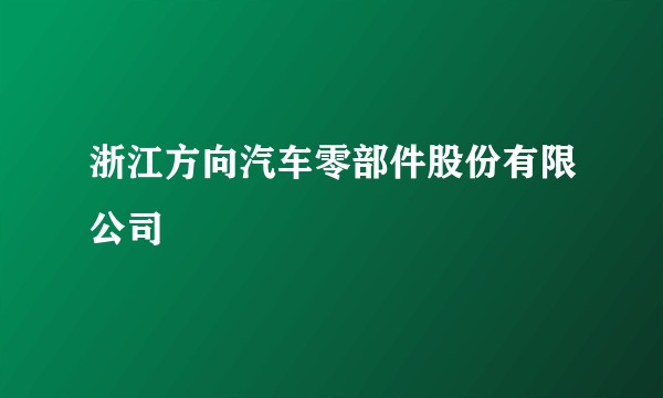浙江方向汽车零部件股份有限公司