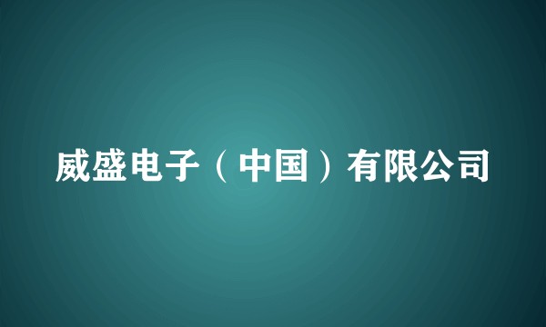 威盛电子(中国)有限公司