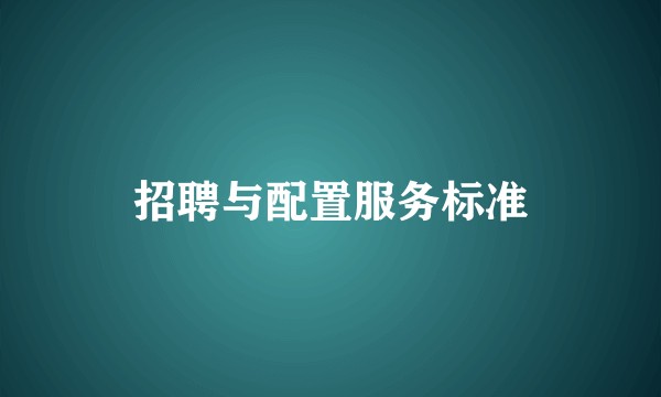 招聘与配置服务标准