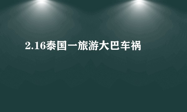 2.16泰国一旅游大巴车祸
