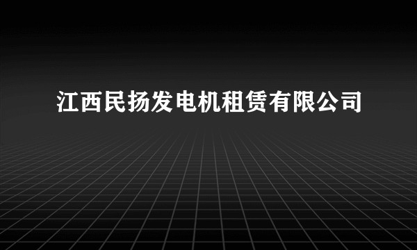 江西民扬发电机租赁有限公司