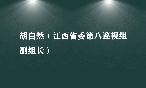 胡自然（江西省委第八巡视组副组长）