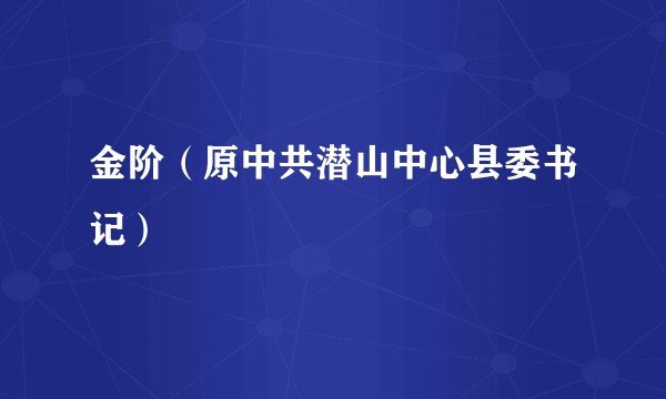 金阶（原中共潜山中心县委书记）