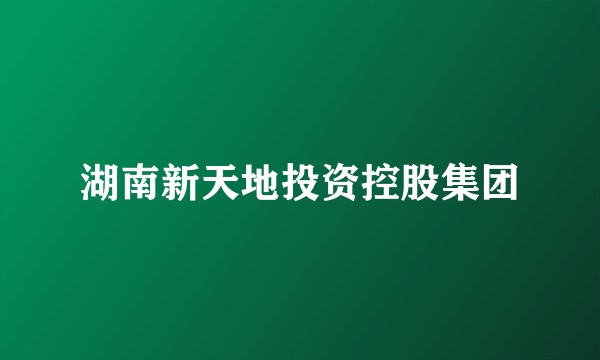 湖南新天地投资控股集团