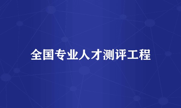 全国专业人才测评工程
