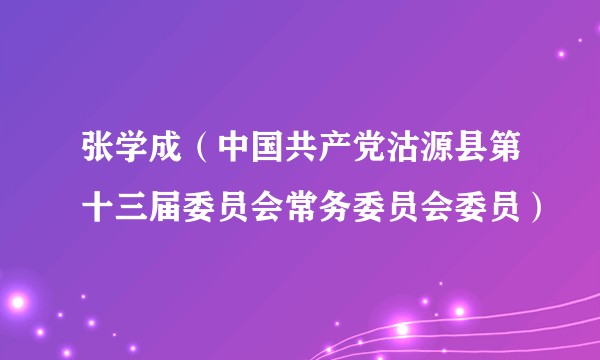 张学成（中国共产党沽源县第十三届委员会常务委员会委员）