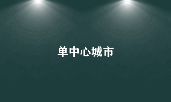 单中心城市