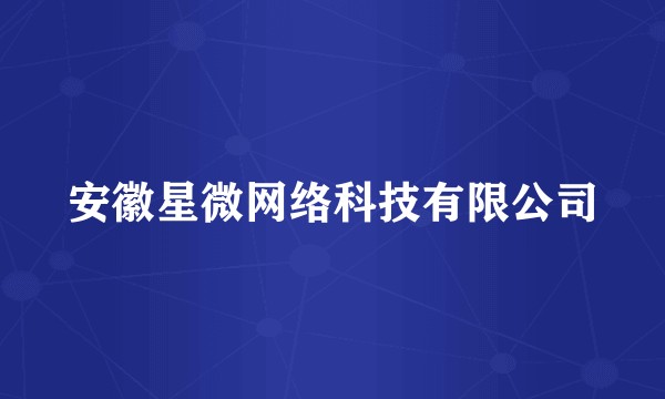 安徽星微网络科技有限公司