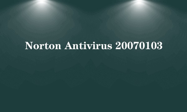Norton Antivirus 20070103