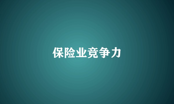 保险业竞争力