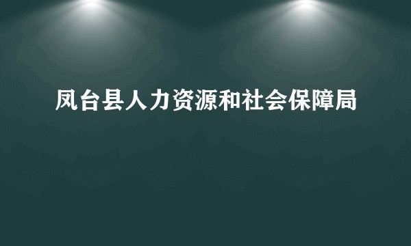 凤台县人力资源和社会保障局