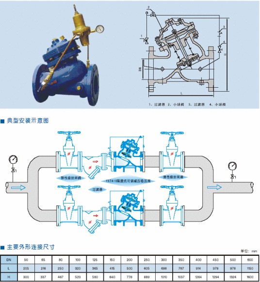 YX741X隔膜可调式减压稳压阀