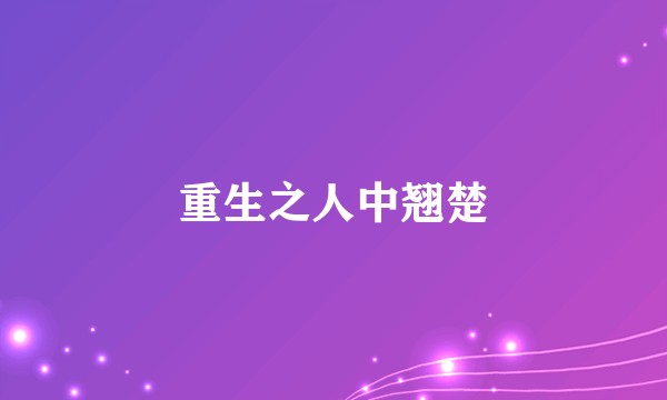 重生之人中翘楚