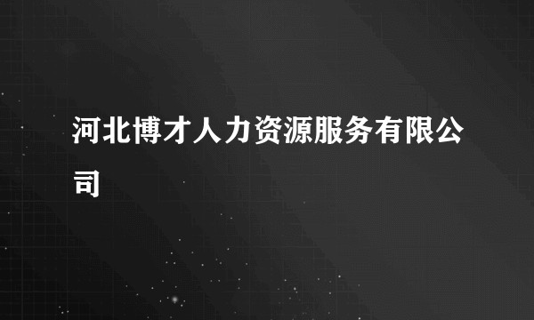 河北博才人力资源服务有限公司