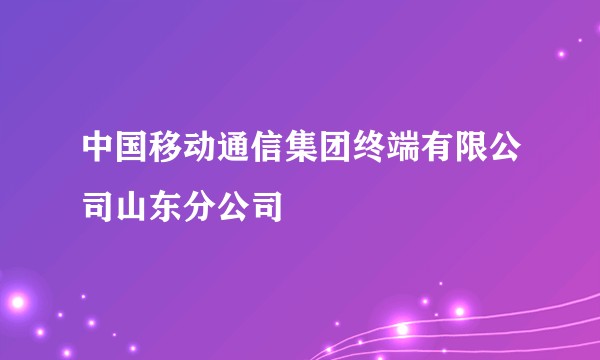 中国移动通信集团终端有限公司山东分公司
