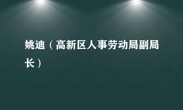 姚迪（高新区人事劳动局副局长）