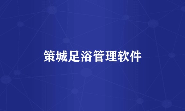 策城足浴管理软件