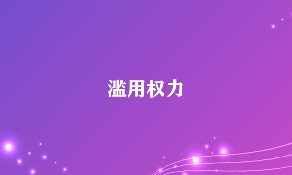 滥用权力