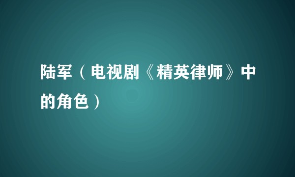 陆军（电视剧《精英律师》中的角色）