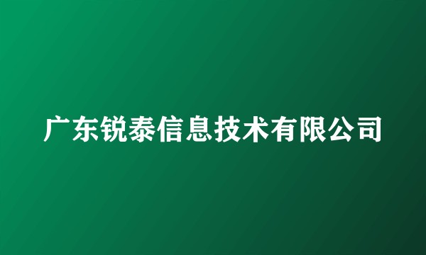 广东锐泰信息技术有限公司