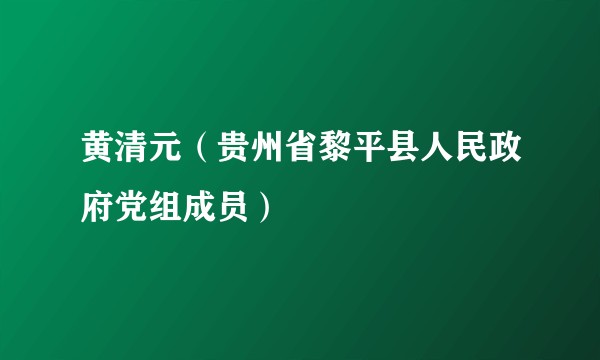 黄清元（贵州省黎平县人民政府党组成员）