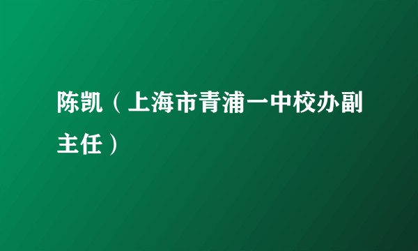 陈凯（上海市青浦一中校办副主任）