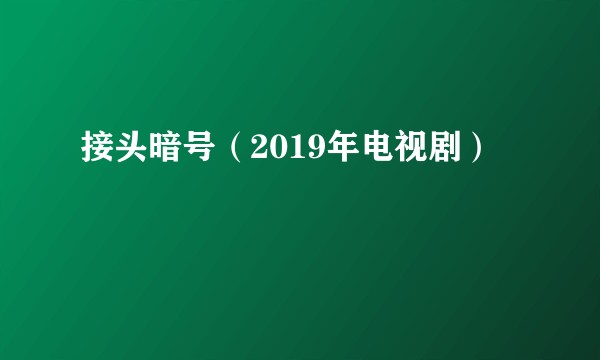 接头暗号（2019年电视剧）
