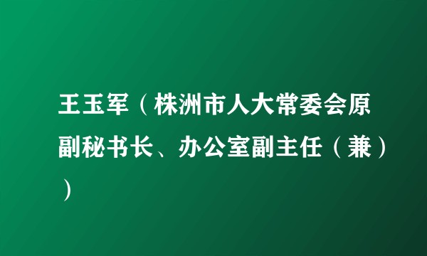 王玉军（株洲市人大常委会原副秘书长、办公室副主任（兼））