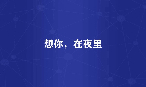 想你，在夜里
