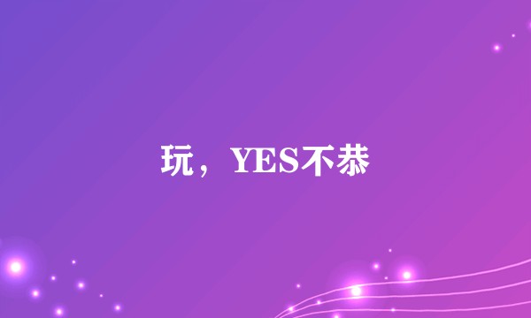 玩，YES不恭