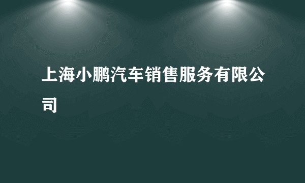 上海小鹏汽车销售服务有限公司