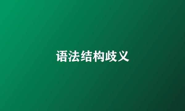 语法结构歧义