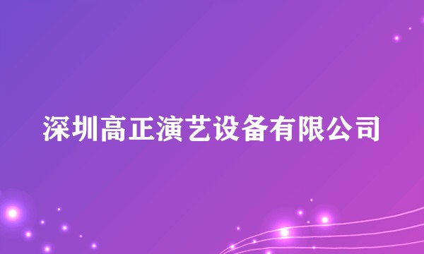 深圳高正演艺设备有限公司