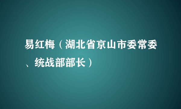 易红梅（湖北省京山市委常委、统战部部长）
