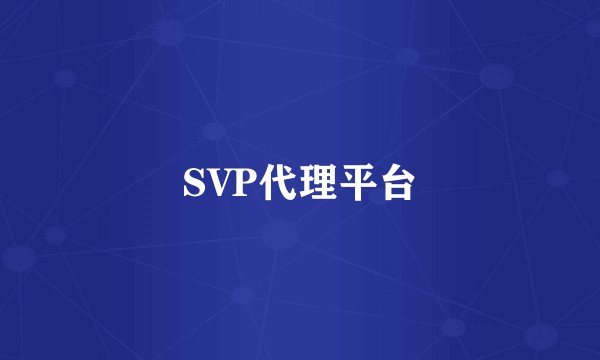 SVP代理平台