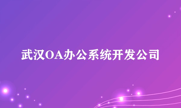 武汉OA办公系统开发公司