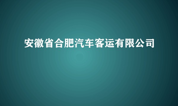安徽省合肥汽车客运有限公司