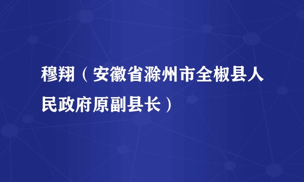 穆翔（安徽省滁州市全椒县人民政府原副县长）