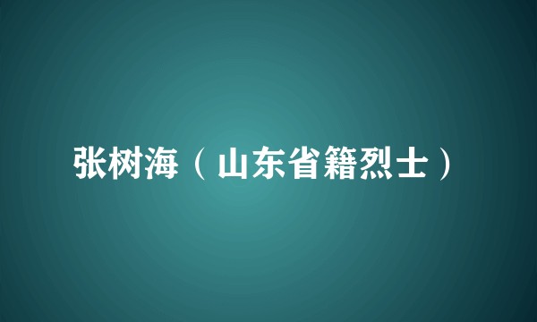 张树海（山东省籍烈士）