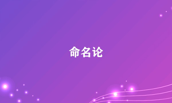 命名论