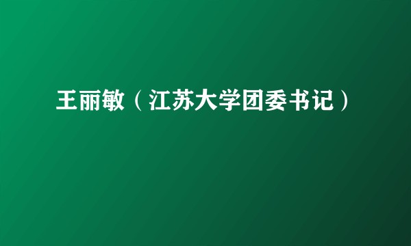 王丽敏（江苏大学团委书记）