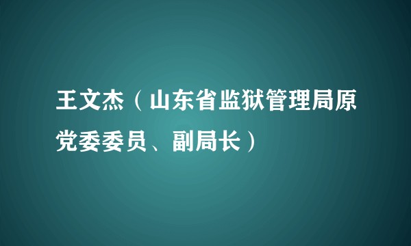 王文杰（山东省监狱管理局原党委委员、副局长）