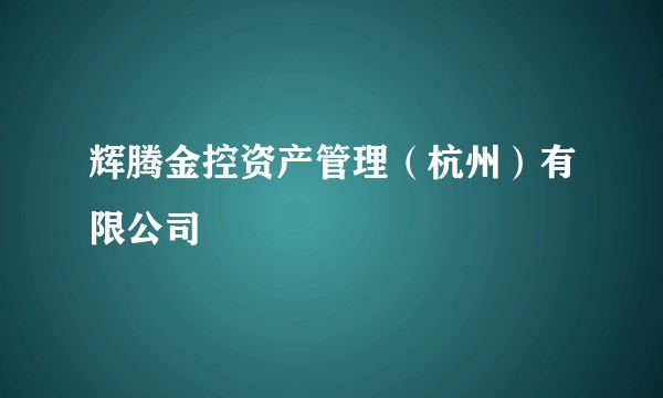 辉腾金控资产管理（杭州）有限公司