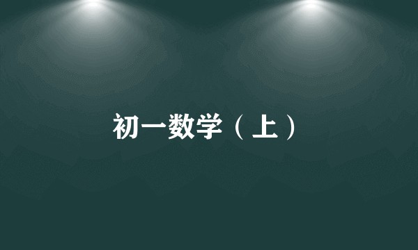 初一数学（上）